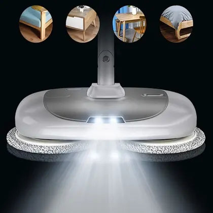 Mop Elétrico Inteligente + BRINDES: Módulos de Limpeza e Tanque Suporte