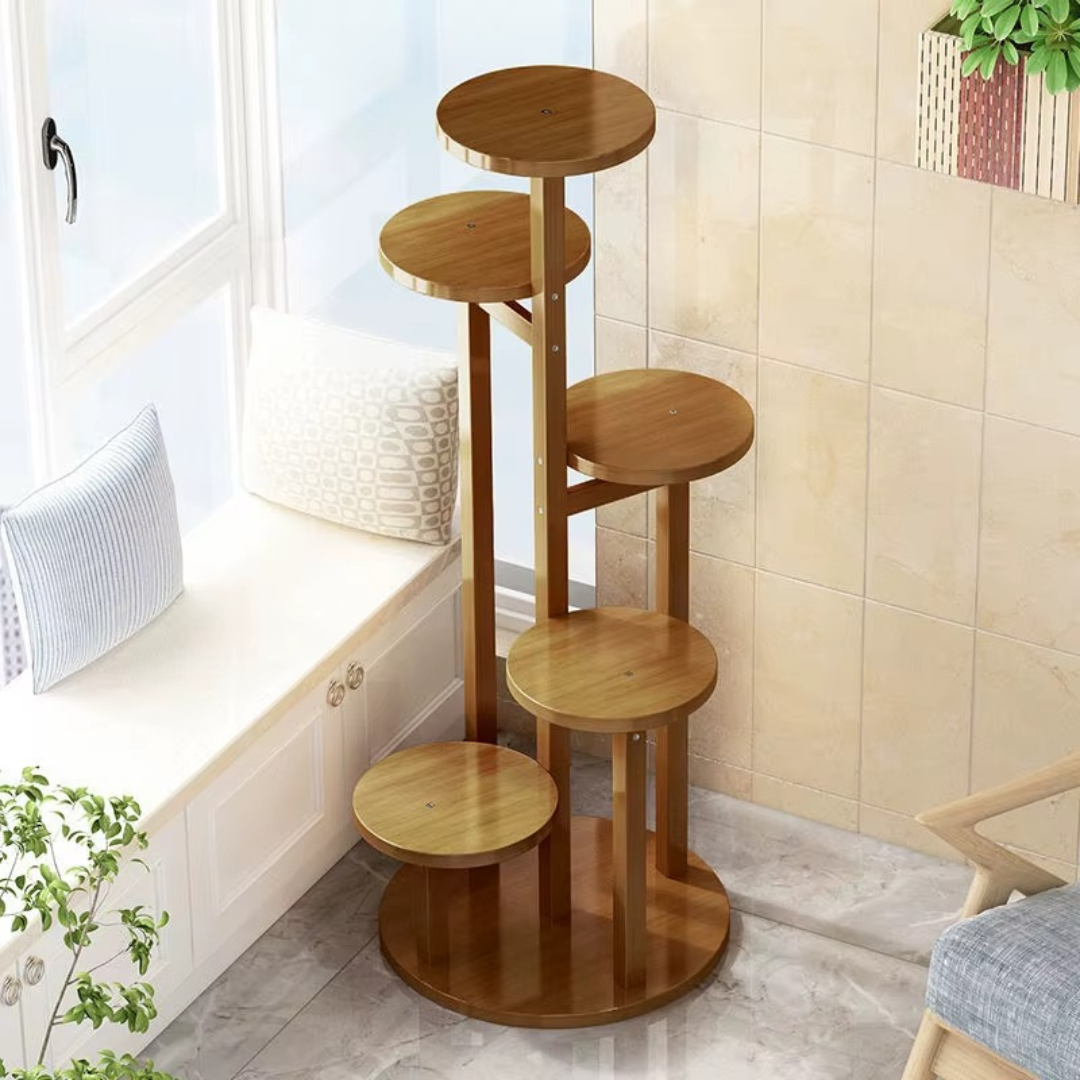 [LEVE 2 PAGUE 1] Suporte Botânica de Madeira Teca - 100% O Cantinho das Plantas + BRINDE: Kit de Vasos Decorativos