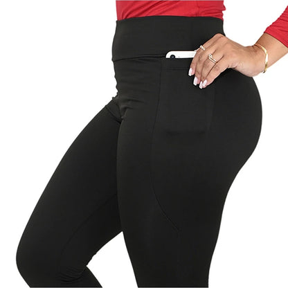 Calça Legging Feminina Térmica Flanelada com Bolsos