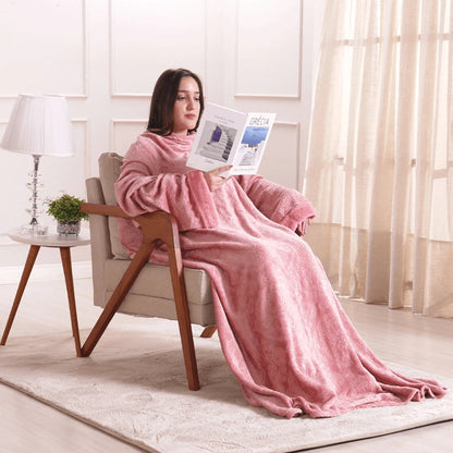 Cobertor Casaco Unissex com Mangas e Capuz para Inverno