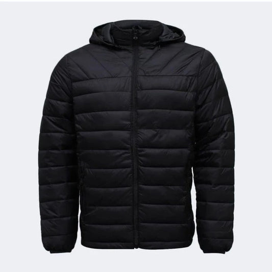 Jaqueta Masculina Puffer Impermeável Capuz Removível