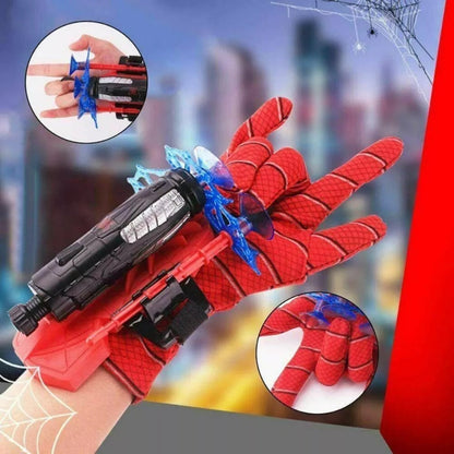 Kit 2 Luvas Homem Aranha Infantil Lançador de Teia Dardo Brinquedo Spider Man Menino e Menina