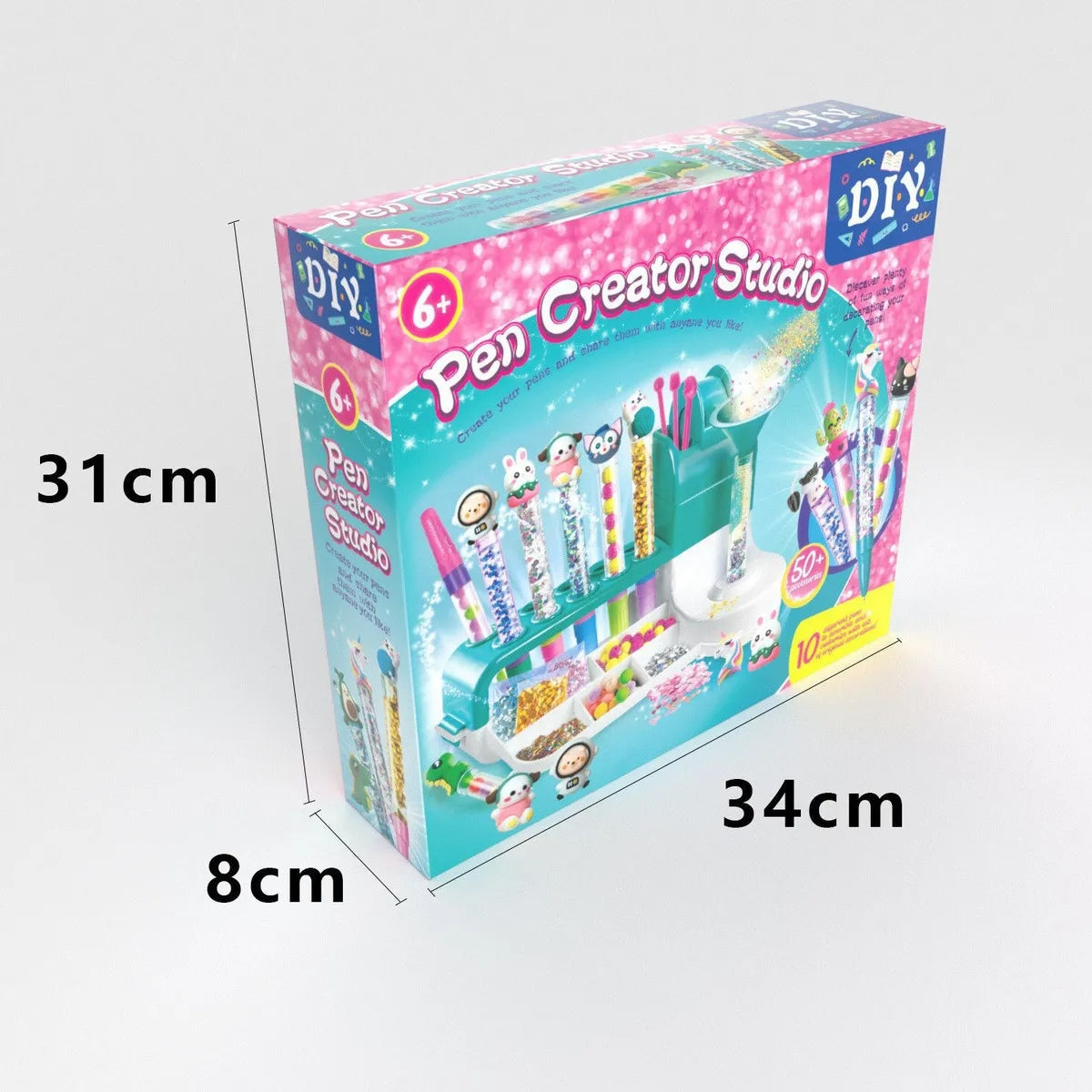 Kit de Artesanato Infantil DIY – Estúdio Criativo para Fazer Canetas de Areia Mágica com 50+ Acessórios Educativos