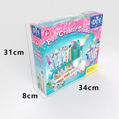 Kit de Artesanato Infantil DIY – Estúdio Criativo para Fazer Canetas de Areia Mágica com 50+ Acessórios Educativos
