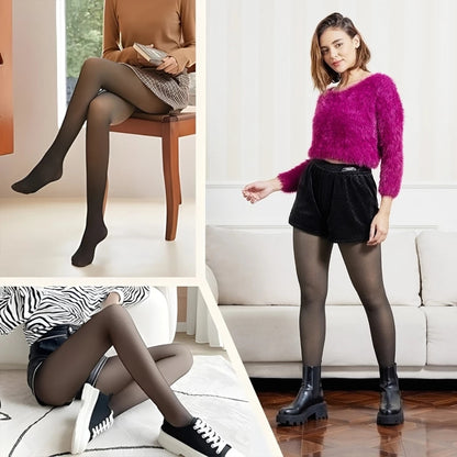 Meia-Calça Feminina Lã Grossa 220g Térmica Translúcida