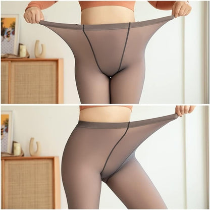 Meia-Calça Térmica Feminina Plus Size Forrada de Lã