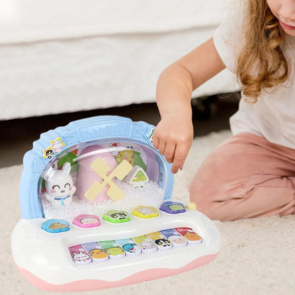 Piano Infantil Eletrônico com Floco de Neve – Brinquedo Musical com Luzes, Sons e Teclas Interativas