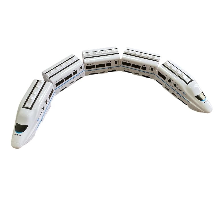 Trem Elétrico de Brinquedo Infantil com Luz e Som – Modelo de Alta Velocidade com 4 Vagões Educativo para Meninos e Meninas