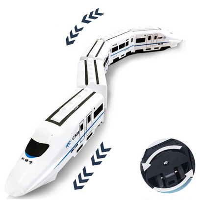 Trem Elétrico de Brinquedo Infantil com Luz e Som – Modelo de Alta Velocidade com 4 Vagões Educativo para Meninos e Meninas